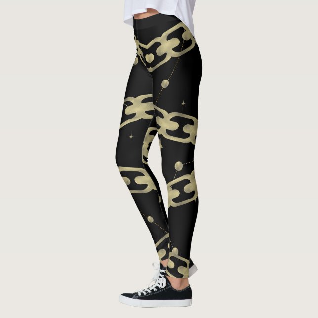 Leggings Cadena de Oro Falsa Constelación de Estrellas Luna (Izquierda)