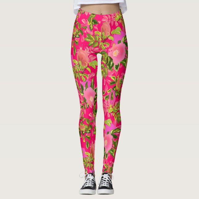 Leggings cadera rosa rosa rosa , cadera rosa salvaje rosa (Anverso)