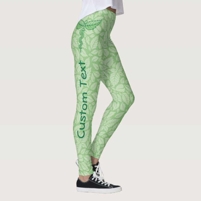 Leggings Caduceo con fondo de hojas (Derecha)