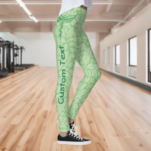 Leggings Caduceo con fondo de hojas