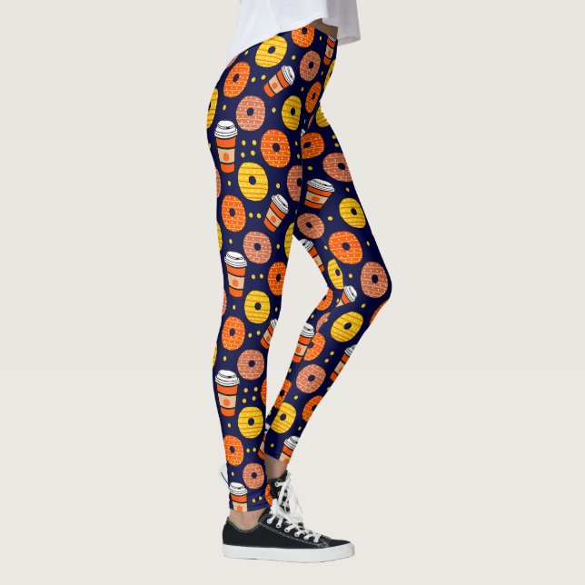 Leggings Cae de calabaza Donuts & Coffee Blue (Derecha)