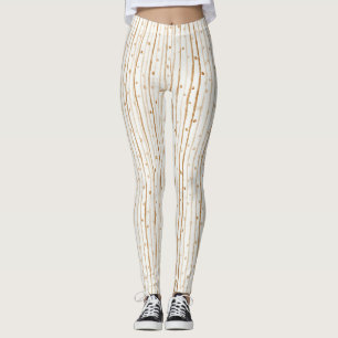 Leggings Café con Leche Marrón Rayas Lunares