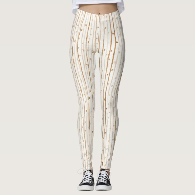 Leggings Café con Leche Marrón Rayas Lunares (Anverso)
