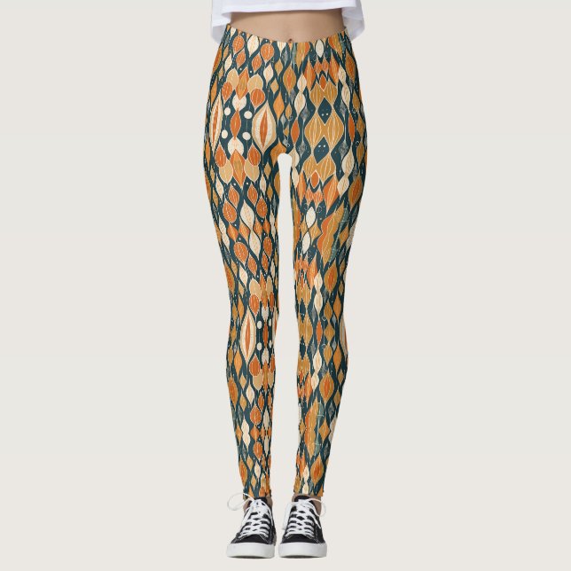 Leggings Caídas Atómicas Ochre Retro Moderno de Mediados de (Anverso)