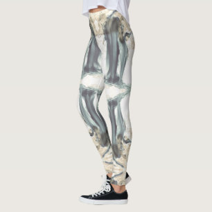 Leggings Caídas de agua arte abstracto de piernas blancas d