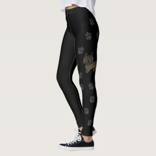 Leggings Cairn Terrier Brindle Oscuro Perro de Dibujos Anim