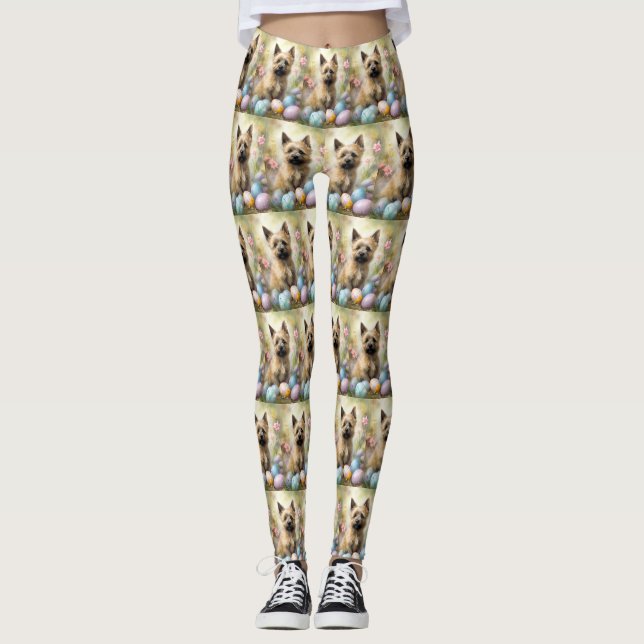 Leggings Cairn Terrier con vacaciones en Pascua (Anverso)