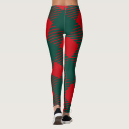 Leggings Caja cuadrada roja y verde moderna simple para ell