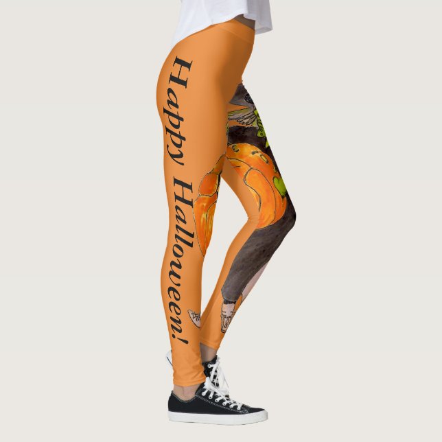 Leggings Calabaza bruja bruja Halloween Dance Fancy Scary (Derecha)