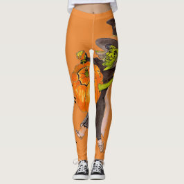 Leggings Calabaza bruja bruja Halloween Dance Fancy Scary