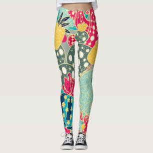 Leggings Calabaza de color de agua vintage: Patrón de otoño