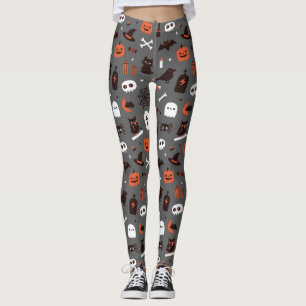 Leggings Calabaza de gatito salvaje de Halloween