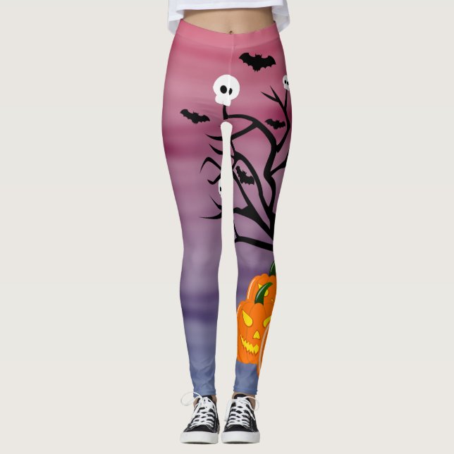 Leggings Calabaza de Halloween Jack del Árbol Muerto de los (Anverso)