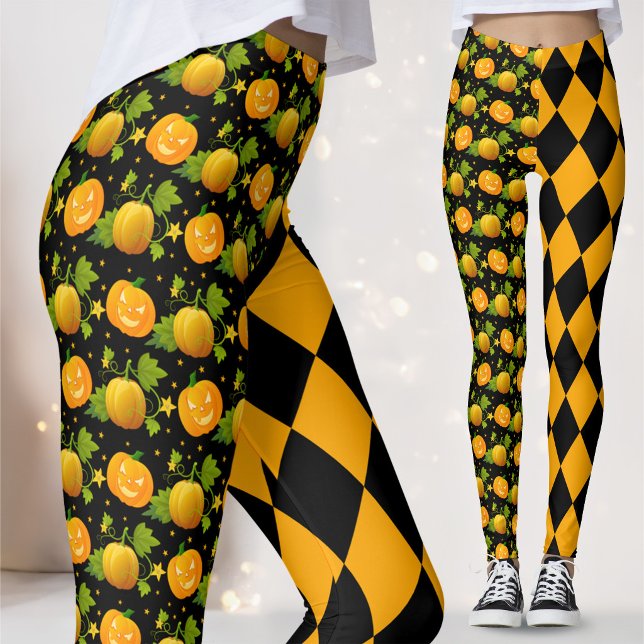 Leggings calabaza de Halloween jack o linterna bufón (Subido por el creador)