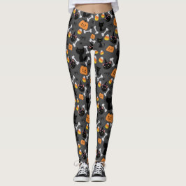 Leggings Calabaza de Halloween y Patrón sin Marea de Gatos 