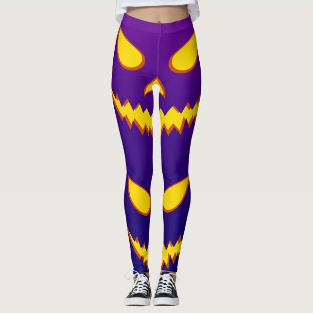 Leggings Calabaza de Jack o Linterna Cara Sonriente de Hall (Anverso)