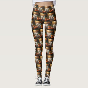 Leggings Calabaza de Otoño Blanco del Territorio del Oeste