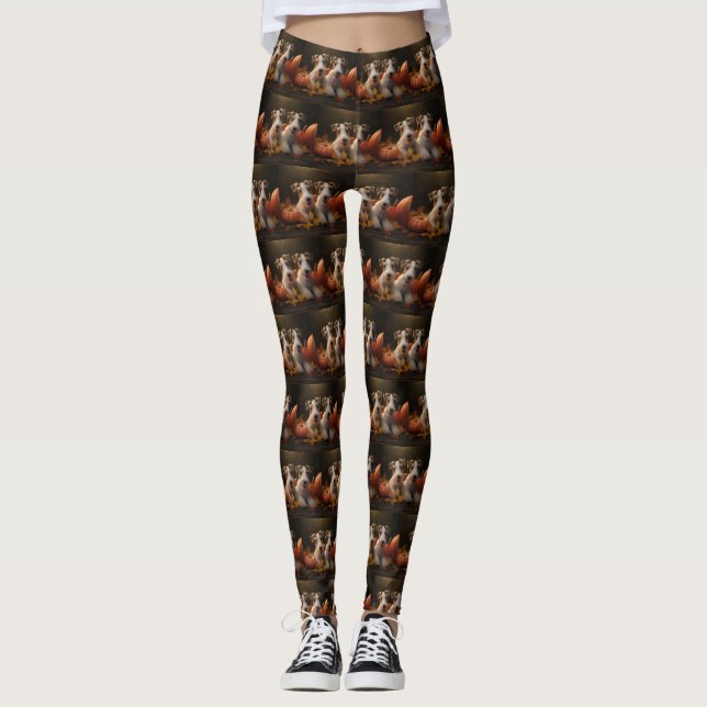 Leggings Calabaza deslumbrante de aguacate otoñal de Wire F (Anverso)