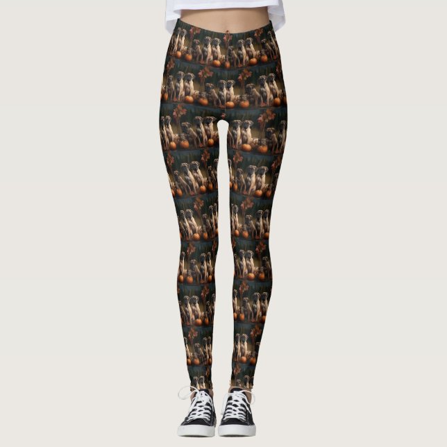 Leggings Calabaza deslumbrante de bullmastiff Puppy otoño (Anverso)