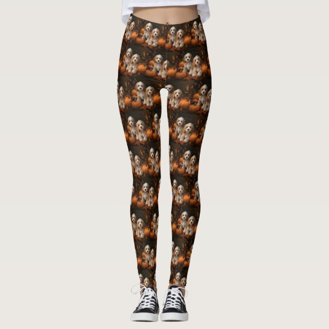Leggings Calabaza deslumbrante de cachorro de Cockapoo (Anverso)