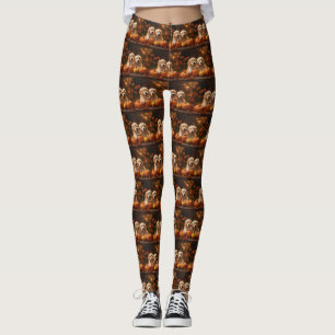 Leggings Calabaza deslumbrante de otoño de Golden Retriever