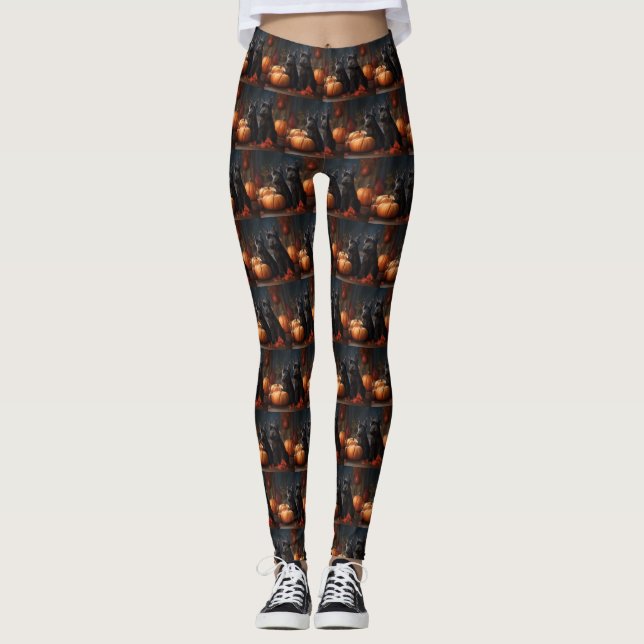 Leggings Calabaza deslumbrante de Otoño y Otoño Escocés (Anverso)
