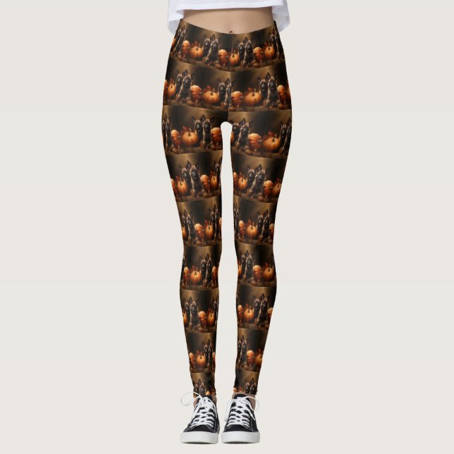 Leggings Calabaza deslumbrante del otoño de la cachorro de  (Anverso)