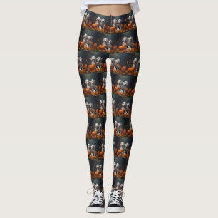 Leggings Calabaza deslumbrante del otoño de una pipa dálmat