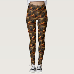 Leggings Calabaza deslumbrante Doberman Puppy Autumn