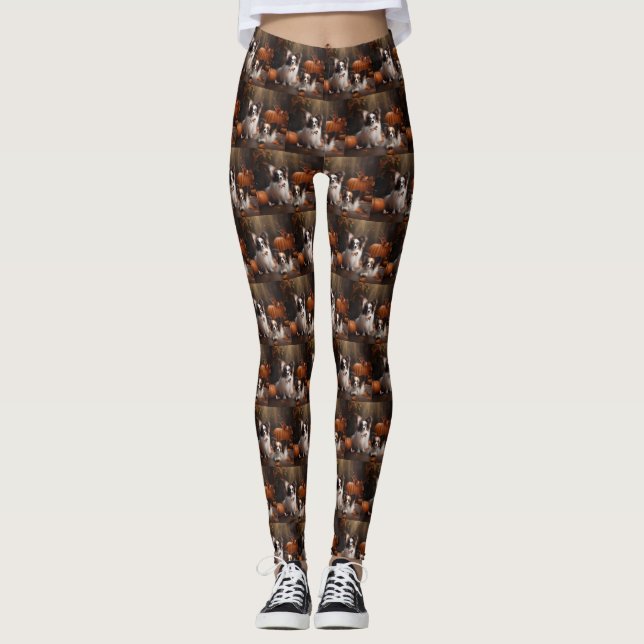 Leggings Calabaza deslumbrante Papillon Puppy Autumn (Anverso)
