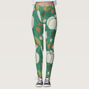 Leggings Calabaza en forma de zanahorias y champiñones sin