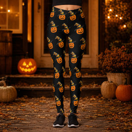 Leggings Calabaza Espeluznante Sombrero de Bruja Cute Hallo