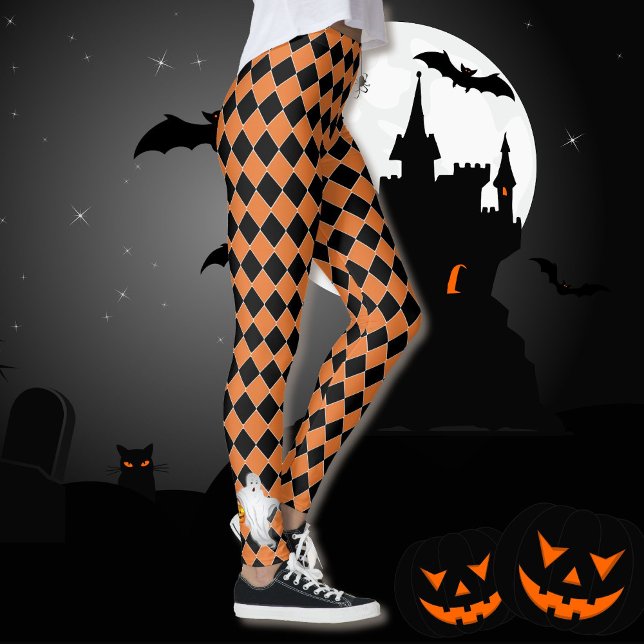Leggings Calabaza fantasma negra y Naranja de Halloween (Subido por el creador)