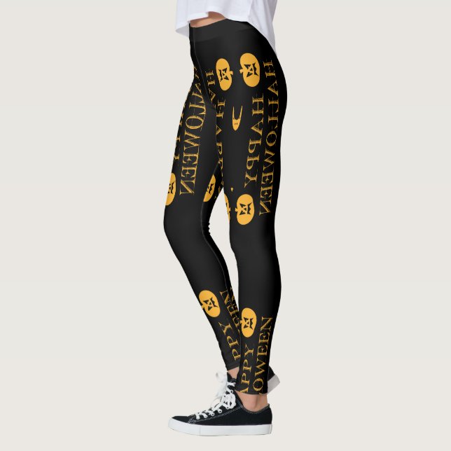 Leggings Calabaza feliz de Halloween (Izquierda)