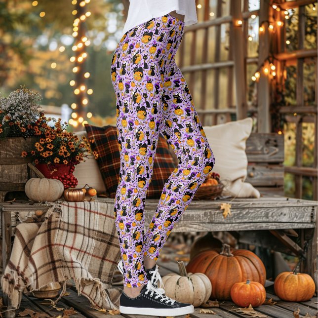 Leggings Calabaza Halloween Candy Gatos Negros (Subido por el creador)