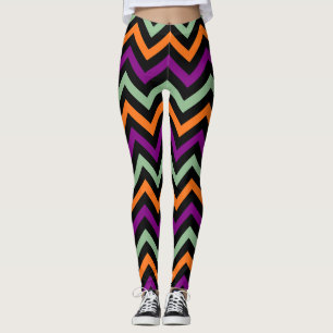 Leggings Calabaza, morado, verde y negro