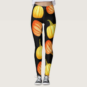 Leggings Calabaza naranja: Patrón acuarela sin foco.