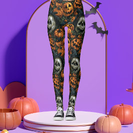 Leggings Calabaza oscura de Halloween