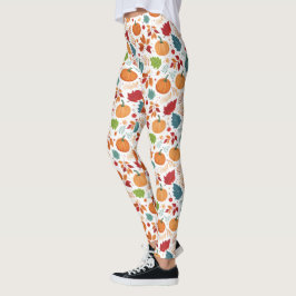 Leggings Calabazas coloridas y hojas de Halloween