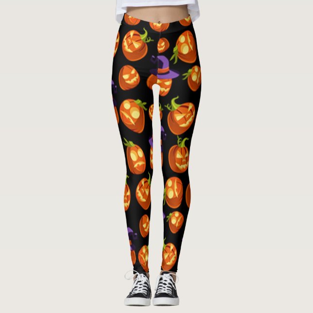 Leggings Calabazas de Halloween aterradoras (Anverso)