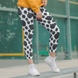 Leggings Calabazas de Halloween caen otoño blanco negro mod