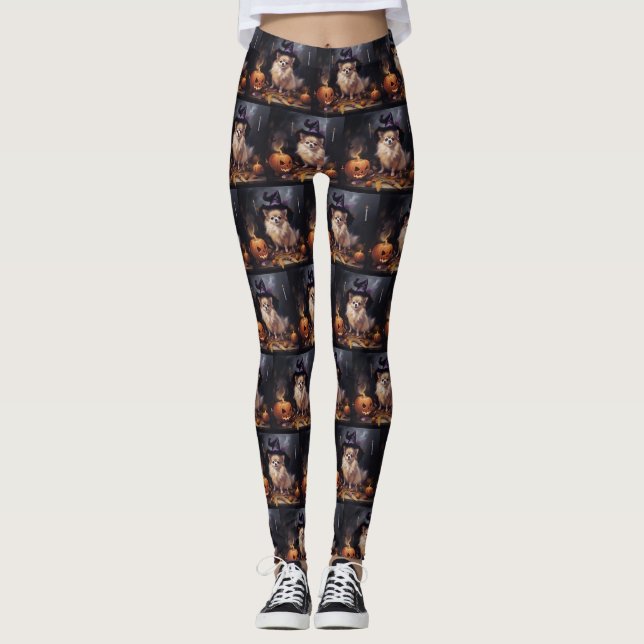 Leggings Calabazas de Pomerania Temen Halloween (Anverso)