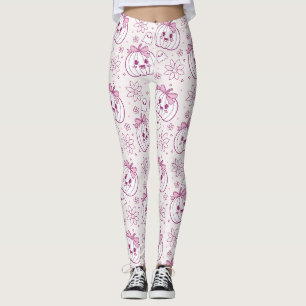 Leggings Calabazas, fantasmas y flores de Kawaii