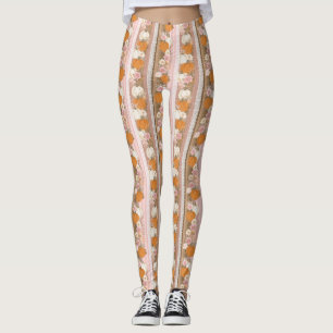 Leggings Calabazas otoñales y patrón sin foco floral