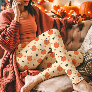 Leggings Calabazas Vintage y Estrellas Halloween Cream