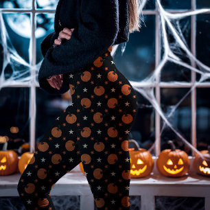 Leggings Calabazas y estrellas negras de Halloween