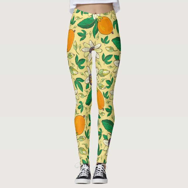 Leggings Calabazas y hojas: cosecha otoñal (Anverso)