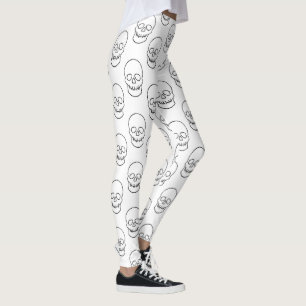 Leggings Calavera - Blanco y negro