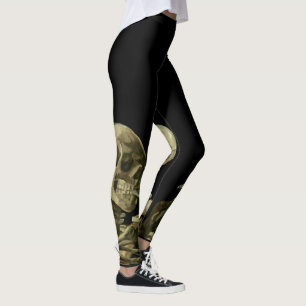Leggings Calavera con cigarrillo en llamas por Vincent van 