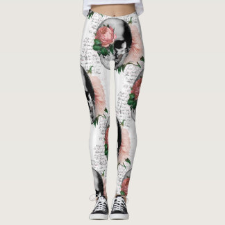 Leggings Calavera con piernas rosas